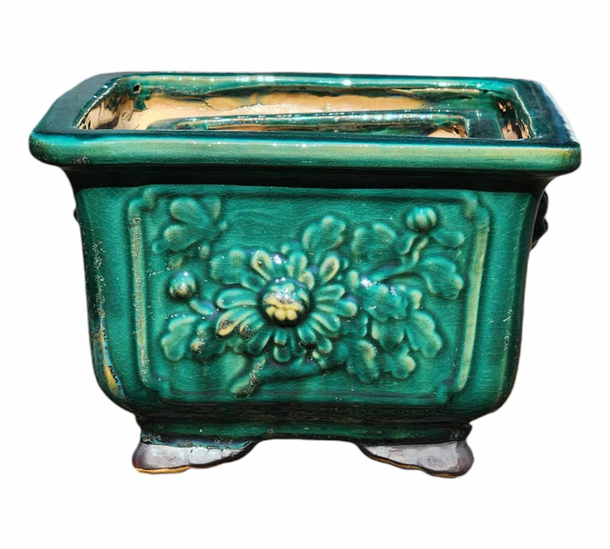 Bonsai Pots Glazed Green Large