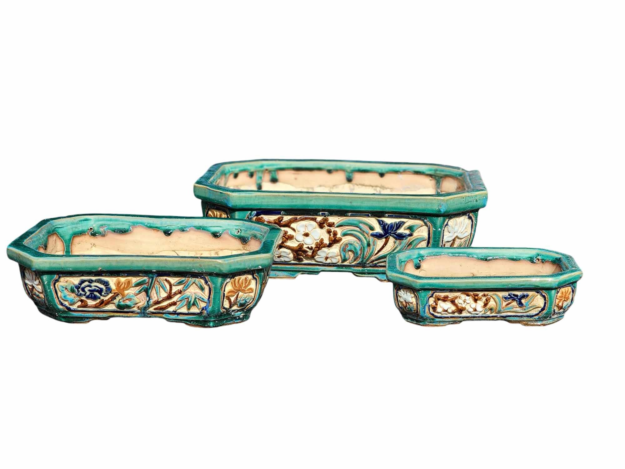 Bonsai Pots Glazed Rectangular Large