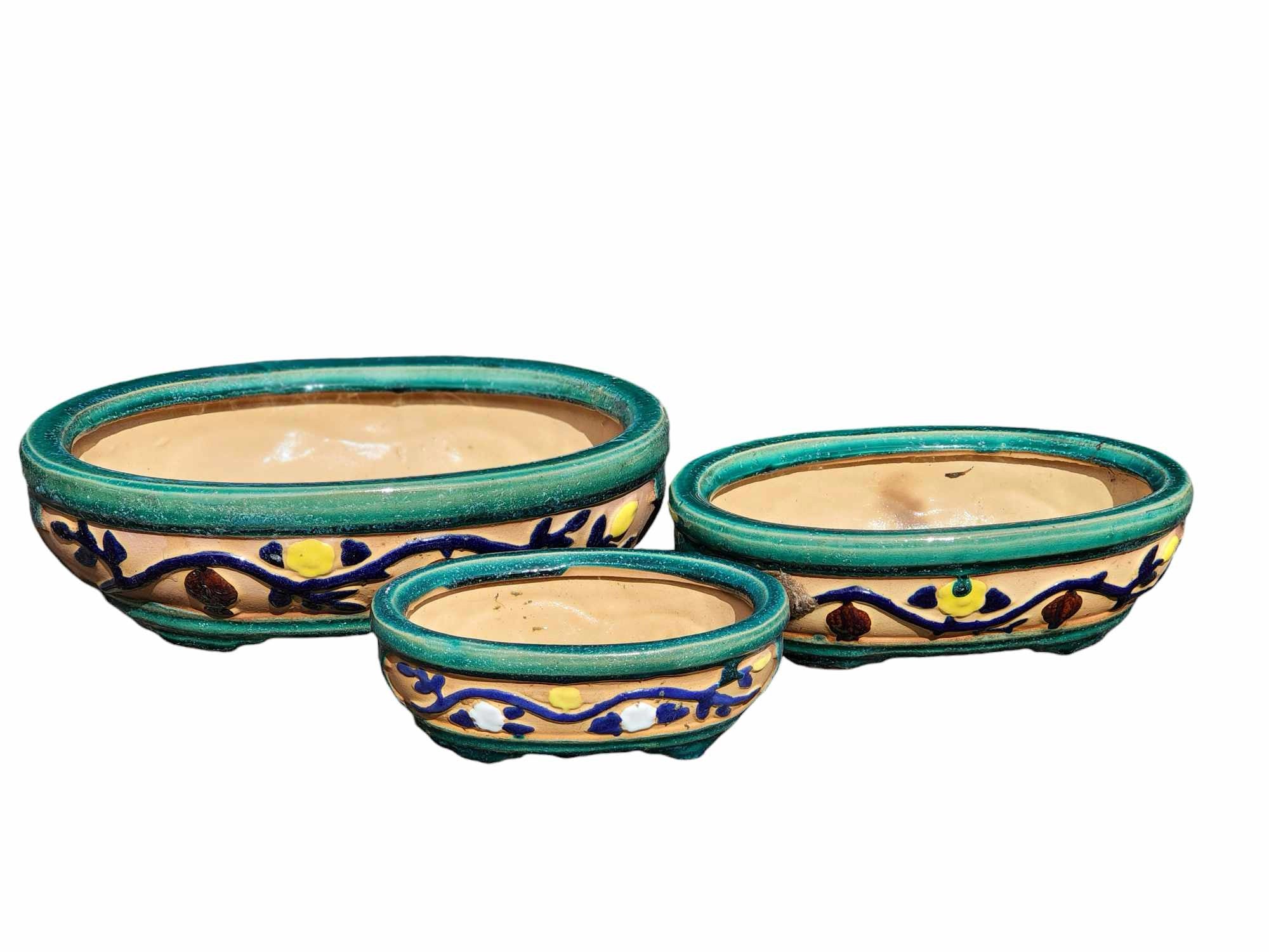 Bonsai Pots Glazed Oval Large