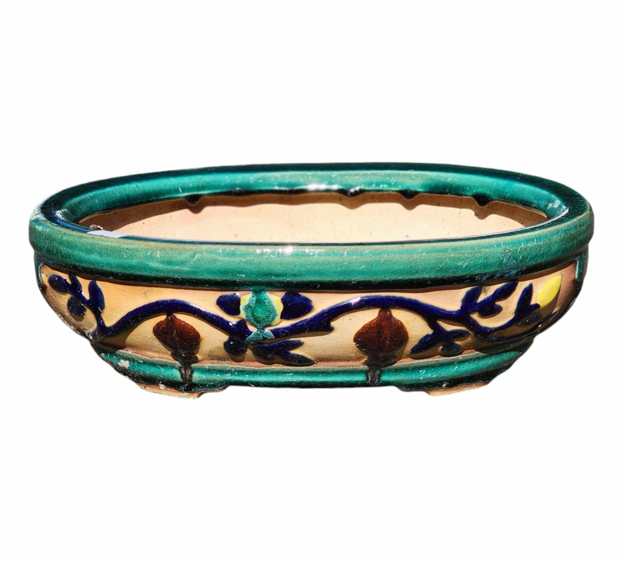 Bonsai Pots Glazed Oval Large