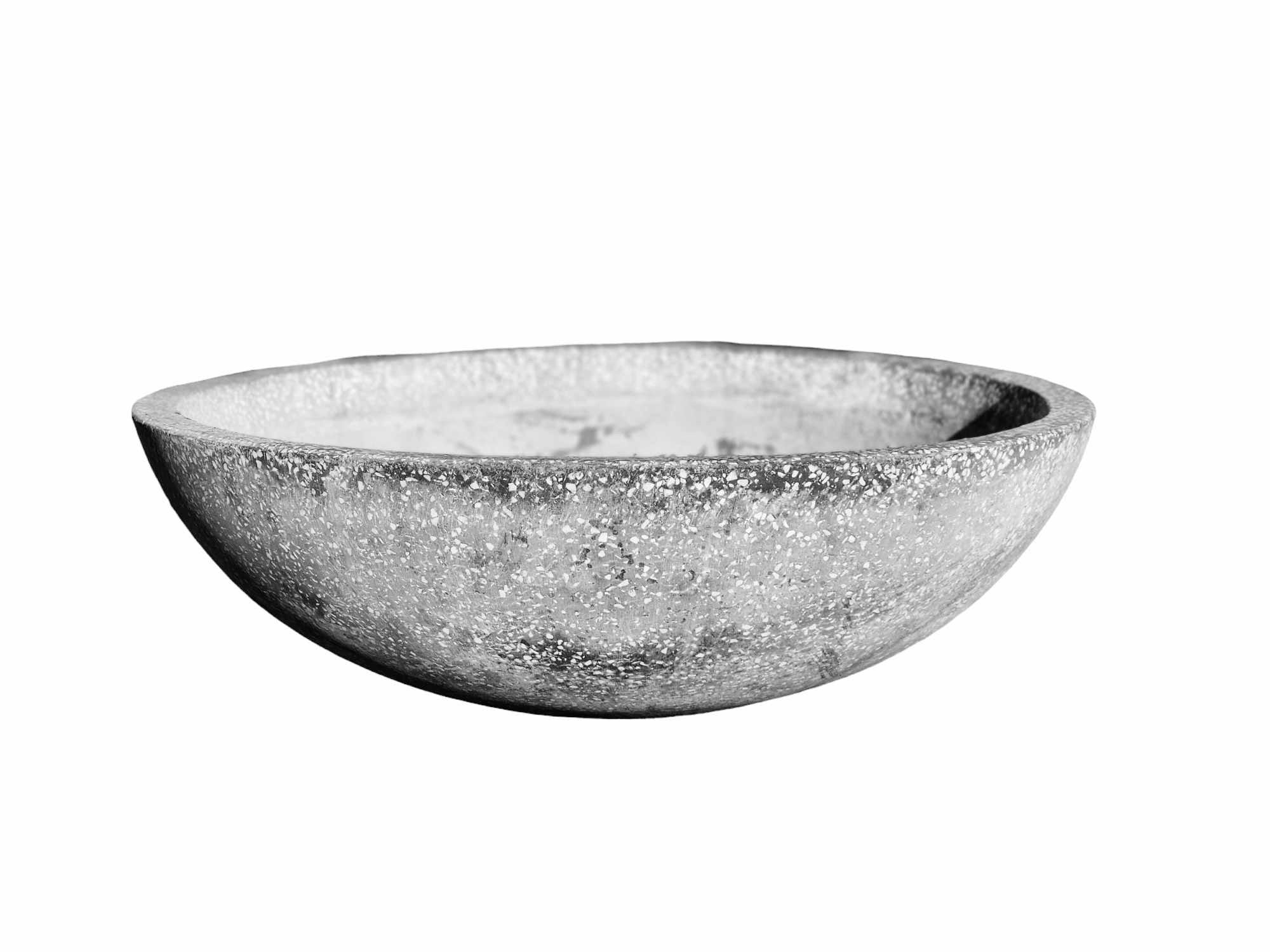 Terrazzo Low Bowl Grey Med