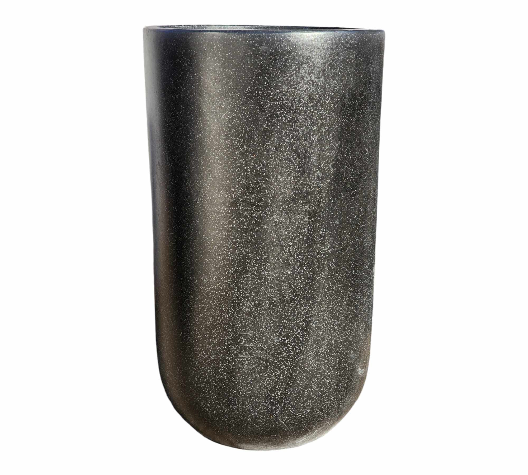 Terrazzo Cone Cylinder Black