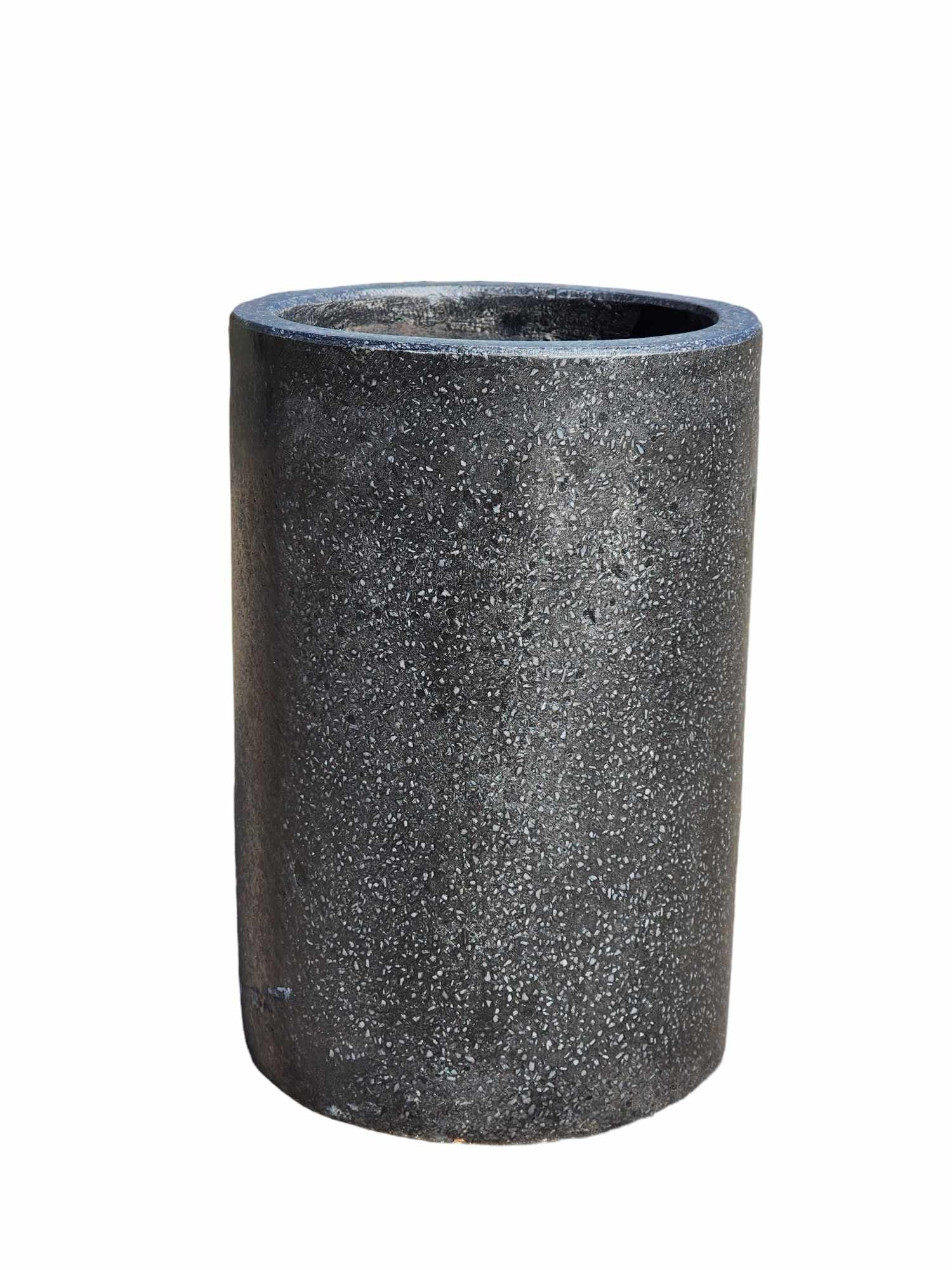 Cement Tall Cylinder Black Small
