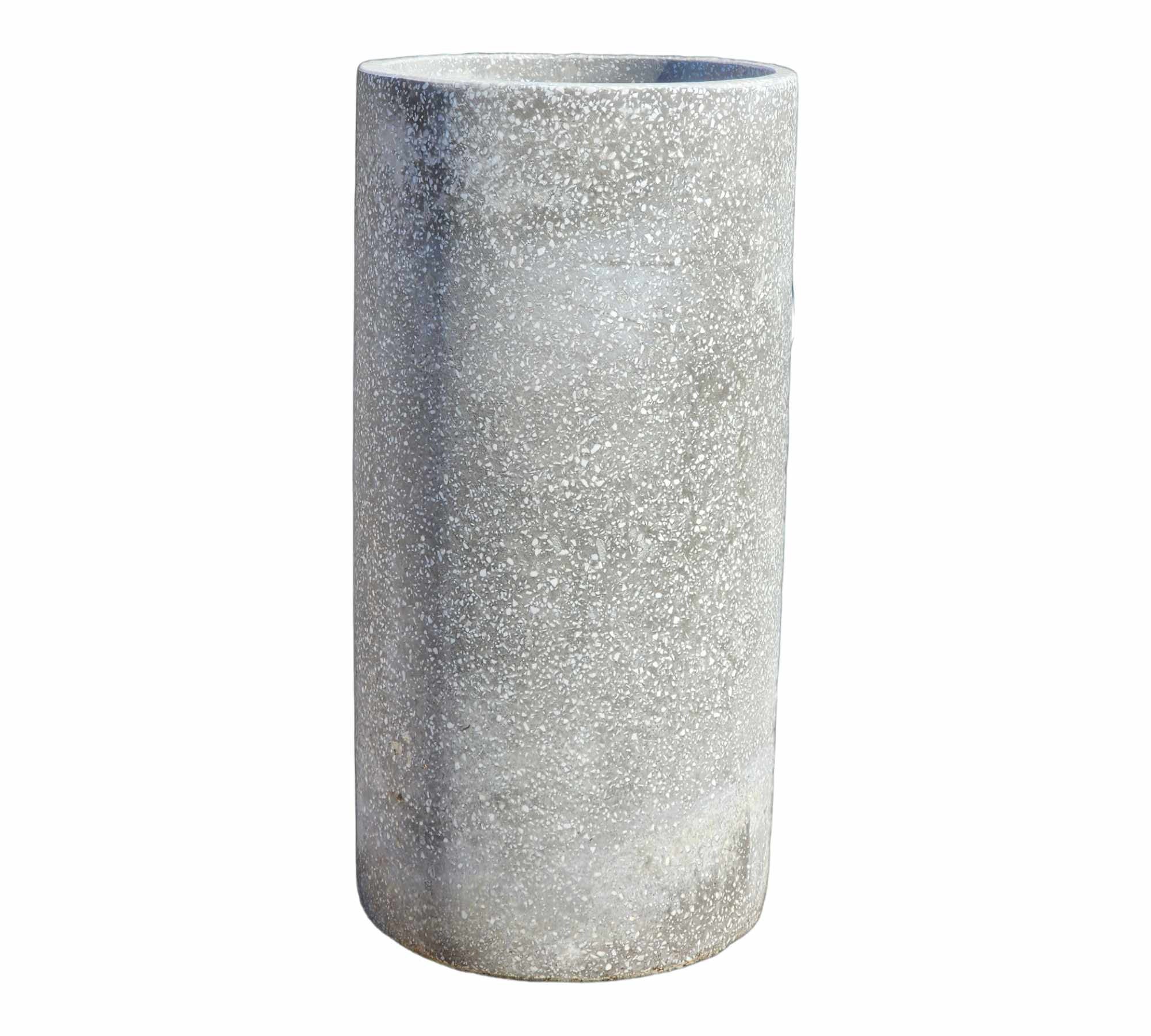 Cement Tall Cylinder Grey Stone