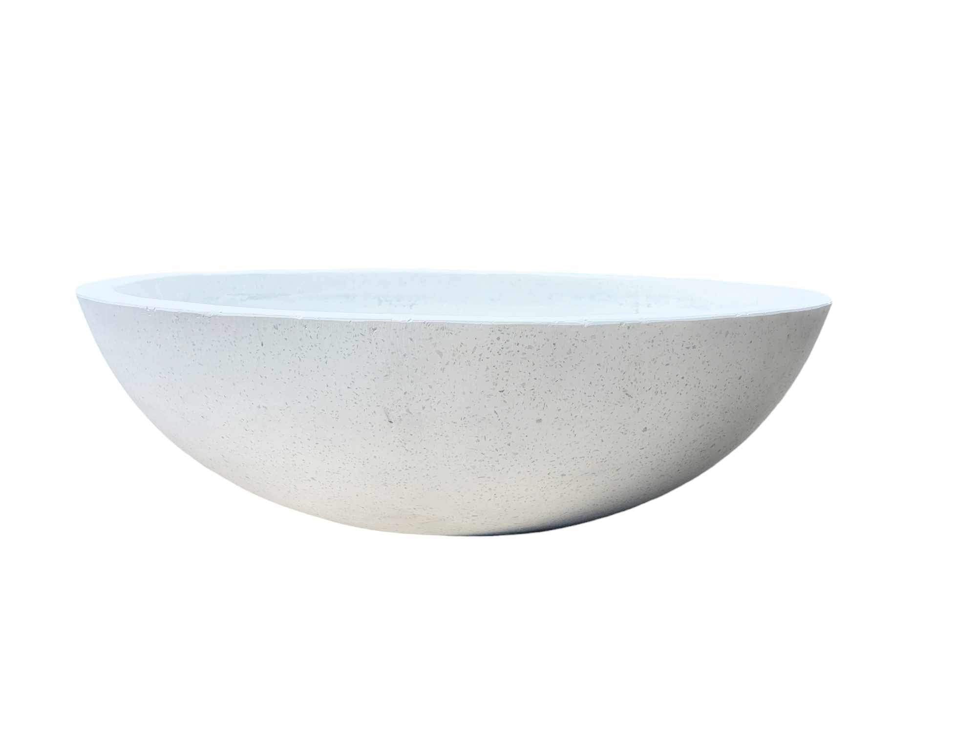 Terrazzo Low Bowl White Med