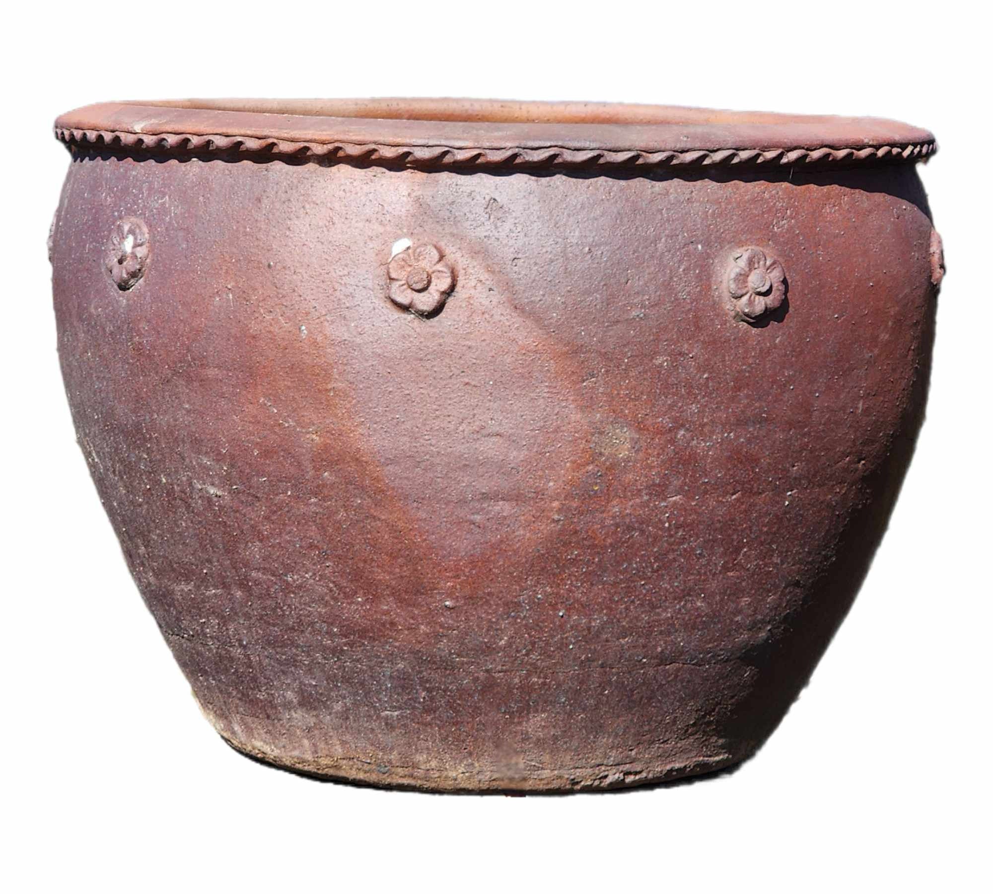 Old Stone Rim Flower Pot